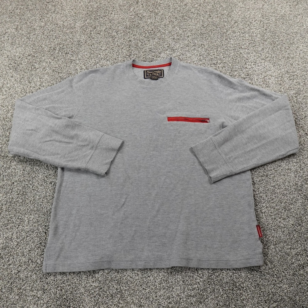 VTG Abercrombie Fitch Sweater Mens XL Gray‎ Knit Pullover Sweatshirt 90s Y2K USA